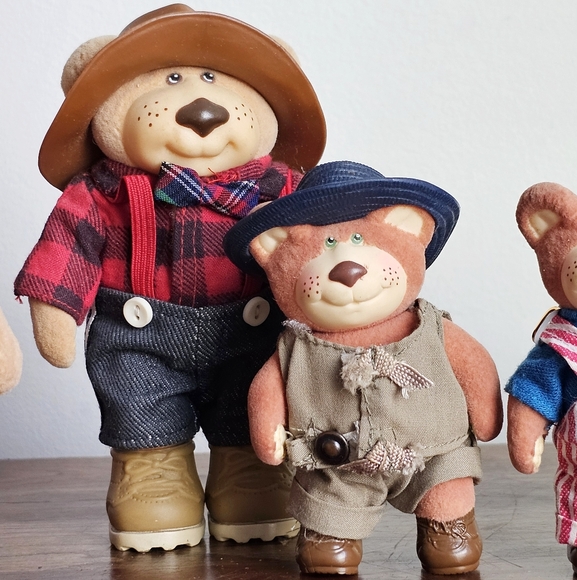 1986 Rare 10 Cabbage Patch Furskins Bears Lot, Panosh Moody Hollow House Playset - Picture 8 of 17